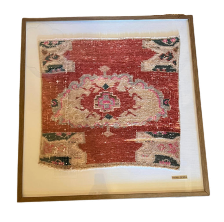 Framed red rug