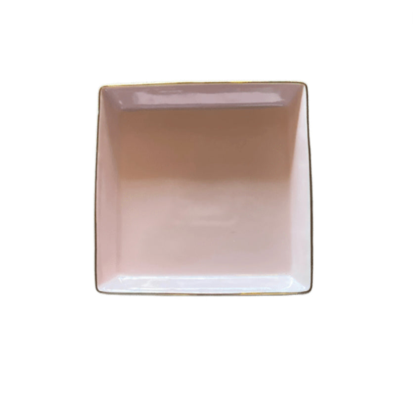 square pink tray