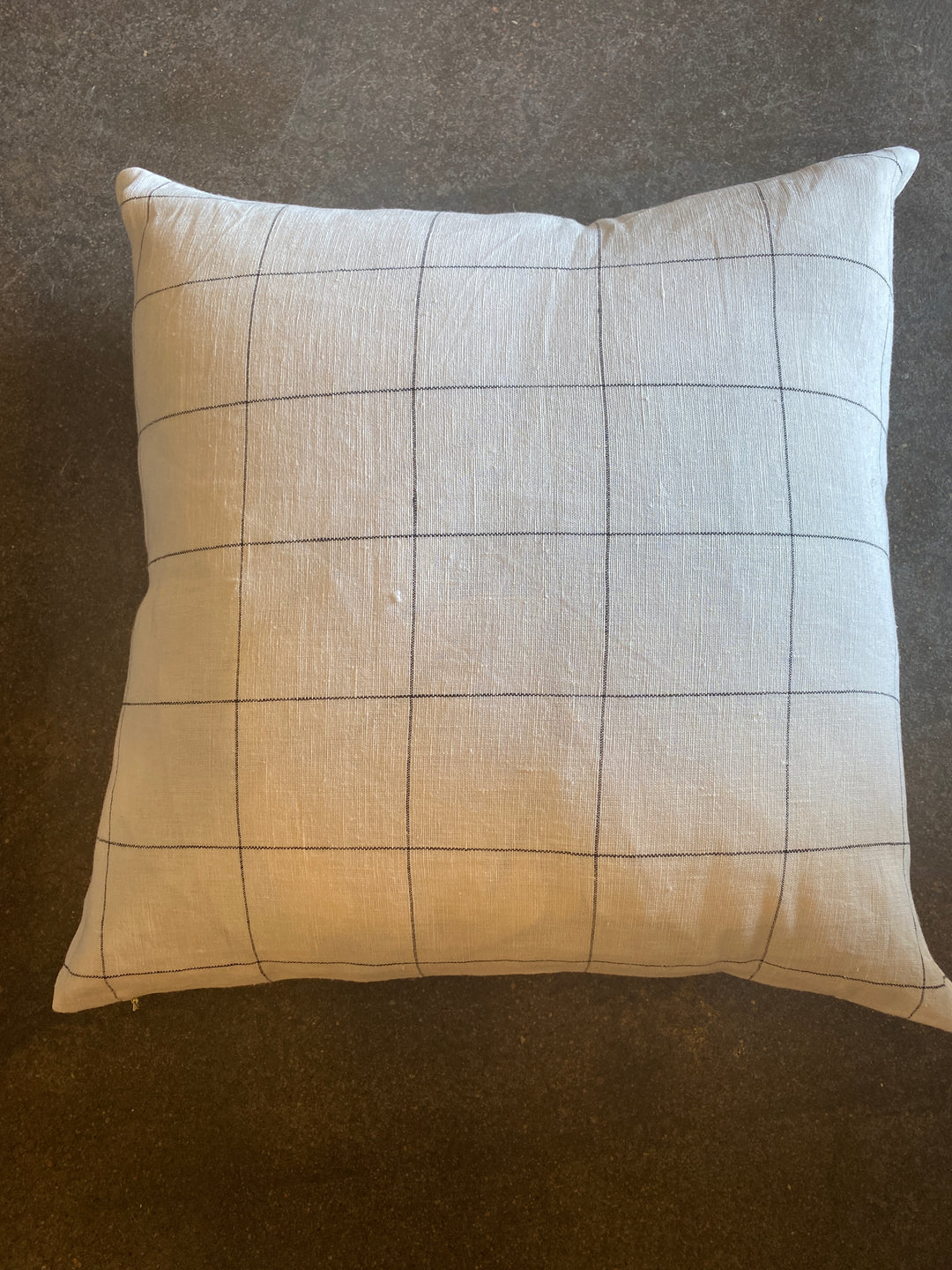 Black + white linen window pane pillow 20x20