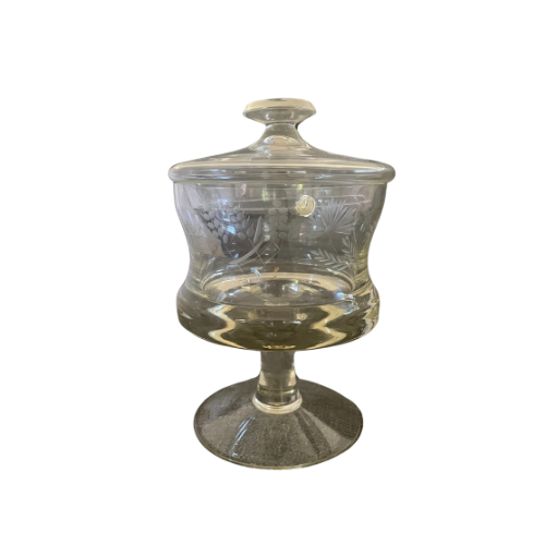 Vintage Romanian Lidded Crystal Bowl