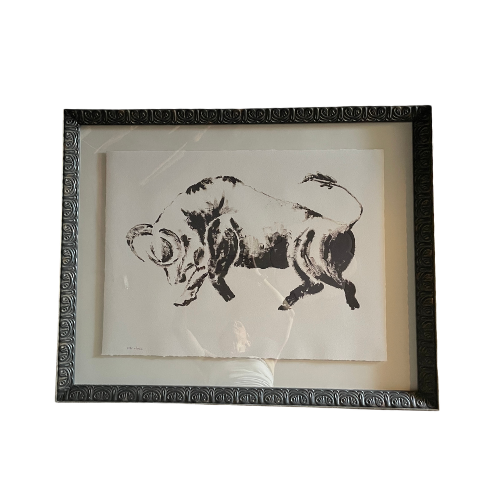 Framed Bull Print by Rogala Design