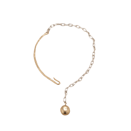 Gold Bar, Silver Ball Necklace - Taylor &amp; Tessier, Aspen