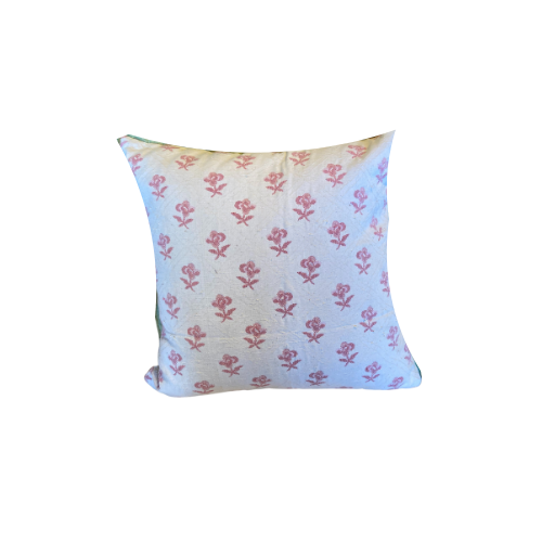 Cream Pillow With Pink Flowers