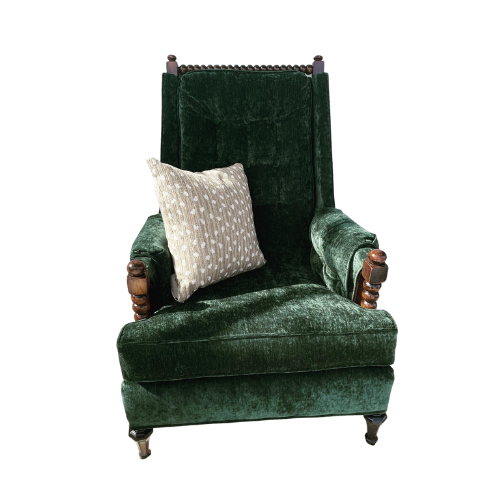 Antique Spindle Armchair - Green