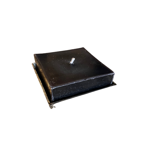 Square Candle, Silver Base - Gold or Black